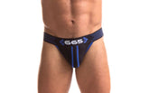 Sport Fucker Rally Mens Jock Strap Blue and Black - - Jocks and G-Strings